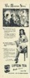 1947 Lipton Tea Advertisement with Paulette Goddard