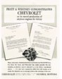 Pratt and Whitney Aircraft Congratulates Chevrolet Advertisement