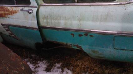 56 mercury station wagon side trim (hockey sticks)
